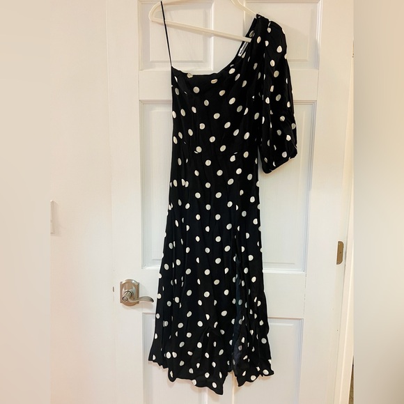 Reformation one-shoulder polka dot midi dress Sz 6 - Picture 5 of 5